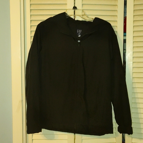 GAP Lrg Black LS Hooded Parka/Rain Coat. - Picture 1 of 9